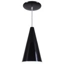 Ver imagem 1 de Pendente Cone Luminária Lustre Alumínio Preto Brilhante - Rei Da Iluminação
