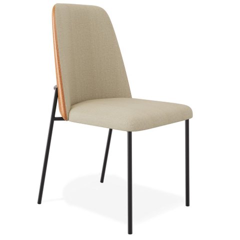 Cadeira Decorativa Estofada Sala de Jantar Bella L02 Couríssimo Whisky Linho Bege Escuro - Lyam Deco