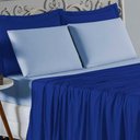 Ver imagem 3 de Jogo de Cama Casal Viúva Nobre 4 Peças Malha 100% Algodão - Royal / Azul-bebê