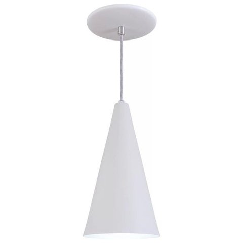 Pendente Cone Luminária Lustre Alumínio Branco Textura - Rei Da Iluminação
