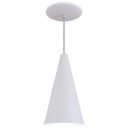 Ver imagem 1 de Pendente Cone Luminária Lustre Alumínio Branco Textura - Rei Da Iluminação