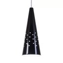 Ver imagem 3 de Pendente Cone Furado Luminária Lustre Alumínio Preto Brilhante - Rei Da Iluminação