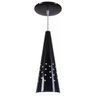 Pendente Cone Furado Luminária Lustre Alumínio Preto Brilhante - Rei Da Iluminação - 1