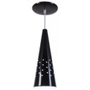 Ver imagem 1 de Pendente Cone Furado Luminária Lustre Alumínio Preto Brilhante - Rei Da Iluminação