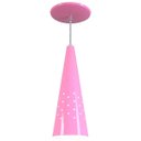 Ver imagem 1 de Pendente Cone Furado Luminária Lustre Alumínio Rosa - Rei Da Iluminação