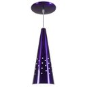 Ver imagem 1 de Pendente Cone Furado Luminária Lustre Alumínio Roxo Verniz - Rei Da Iluminação