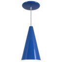 Ver imagem 1 de Pendente Cone Luminária Lustre Alumínio Azul Royal - Rei Da Iluminação