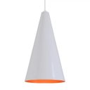 Ver imagem 3 de Pendente Cone Luminária Lustre Alumínio Branco Brilhante com Laranja - Rei Da Iluminação