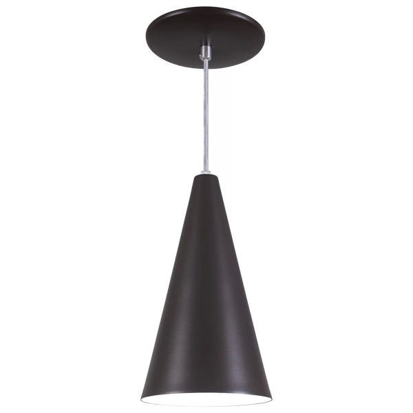 Pendente Cone Luminária Lustre Alumínio Marrom Tabaco Textura - Rei Da Iluminação - 1