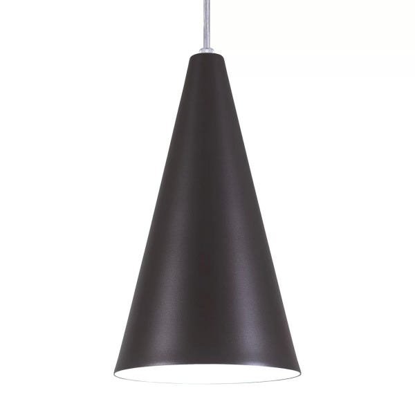 Pendente Cone Luminária Lustre Alumínio Marrom Tabaco Textura - Rei Da Iluminação - 3