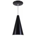Ver imagem 1 de Pendente Cone Luminária Lustre Alumínio Preto Fosco - Rei Da Iluminação