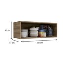Ver imagem 3 de Armário de Geladeira p/ Cozinha Maxxi G773 c/ 1 Porta Basculante 80cm Nogal - Kappesberg