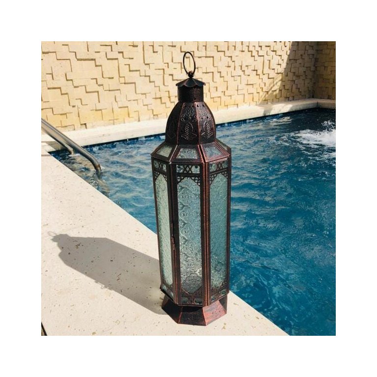 Lanterna Marroquina Decorativa Design Octagonal 51x15cm