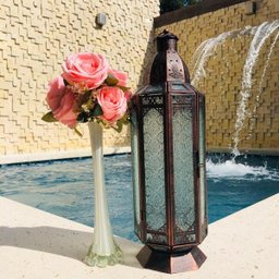 Lanterna Marroquina Decorativa Design Octagonal 51x15cm - 2