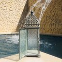 Ver imagem 3 de Lanterna Marroquina Decorativa Metal Cinza 42x13cm