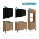Ver imagem 5 de Armário de Cozinha Completa C/ Tampo Lótus Star Carraro Freijó Preto Touch
