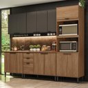 Ver imagem 1 de Armário de Cozinha Completa C/ Tampo Lótus Star Carraro Freijó Preto Touch