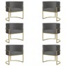 Kit 6 Poltronas Decorativa Sala de Estar Luana Base Gold Suede Cinza - Montanaris Decor Md Montanari - 1