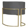 Kit 6 Poltronas Decorativa Sala de Estar Luana Base Gold Suede Cinza - Montanaris Decor Md Montanari - 3