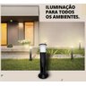 Poste Balizador Luminária Sítio Jardim 50cm Marrom Kit 5 - 3