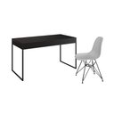 Ver imagem 2 de Escrivaninha Industrial Escritório Malta Preta 137x53cm com 1 Cadeira Eames Eiffel Branca Base Ferro
