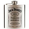 Cantil Porta Bebidas de Bolso Jack Daniels Prateado e Preto 240 ml - 1