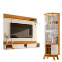 Ver imagem 1 de Painel para Tv Aura com Cristaleira Marina Cinamomo Off White - Madetec