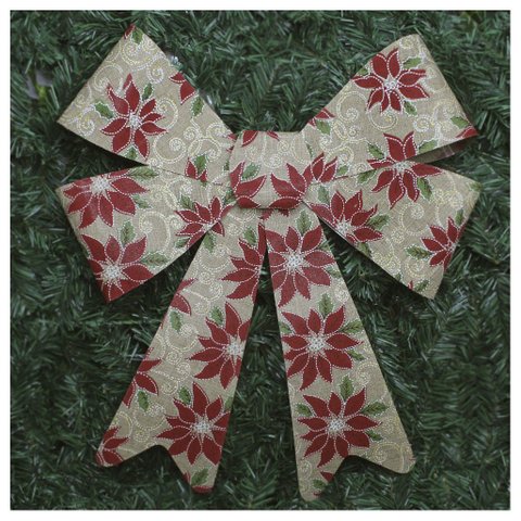 Kit 4 Enfeite Árvore Natal Laço Decorado Com Flores 46 Cm