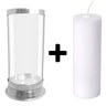 Kit Copo Suporte Vela 7 Dias Vidro Antichamas + Velas 7 Dias - 1