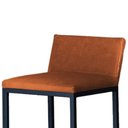 Ver imagem 4 de Kit4 Banquetas Alta Dani Reforçada Decorativa Balcão Bancada Cozinha Bar Base Preta Courino Caramelo