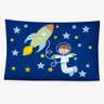 Kit 2 Fronhas 70cm X 50cm Par Capas para Travesseiro Envelope 180 Fios Coloridas Astronauta - 1