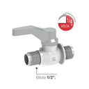 Ver imagem 2 de Registro de Esfera Rosca Externa com Alavanca 1/2'' Branco e Cromado Durín