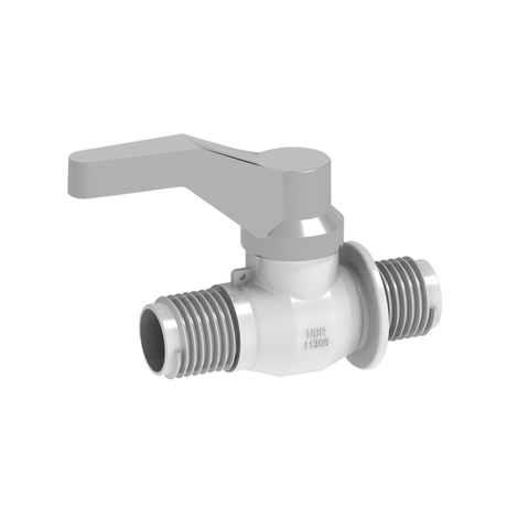 Registro de Esfera Rosca Externa com Alavanca 1/2'' Branco e Cromado Durín