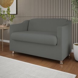 Sofá Namoradeira 2 Lugares Tilla Sala de Espera – Balaqui Decor Cor:Cinza - 2