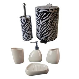 kit para banheiro com lixeira saboneteira porta escova - deca r 02 - 1