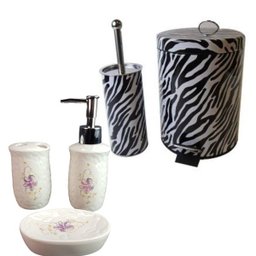 kit para banheiro com lixeira saboneteira porta escova - deca R01 - 1