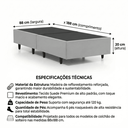 Ver imagem 5 de Base Box Dobrável Solteiro para Colchão 88x188cm Compacto - Bege