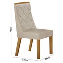 Ver imagem 4 de Mesa de Jantar Aurora 180x90cm Vidro 40mm Cinamomo Off White com Kit 6 Cadeiras Veludo Bege - Valdem