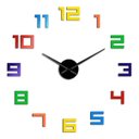 Ver imagem 1 de Super Relógio de Parede 50cm Preto 3d Adesivo Decorativo Luxo Quartz - Colorido