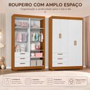 Ver imagem 6 de Guarda Roupa Infantil Zaki 100% MDF 4 Portas| Branco/Fosco/Savana