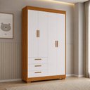 Ver imagem 1 de Guarda Roupa Infantil Zaki 100% MDF 4 Portas| Branco/Fosco/Savana