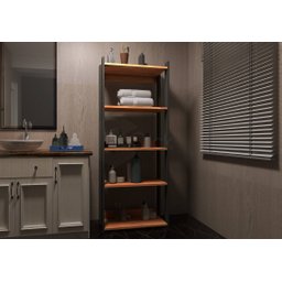 Estilo Industrial de Madeira Estante Organizador Livros Vintage Moderno Multiuso AJB STORE - 4 Estilo Industrial de Madeira Estante Organizador Livros Vintage Moderno Multiuso AJB STORE - 4