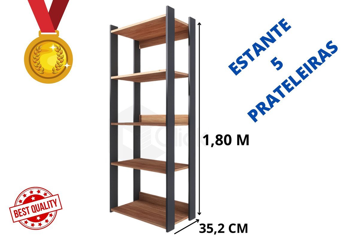 Estilo Industrial de Madeira Estante Organizador Livros Vintage Moderno Multiuso AJB STORE - 5