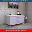 Ver imagem 2 de Mapoteca 5 Gavetas Pandin 120 Cm (larg) Inmetro Tampo Mdp Branco Estrutura Aço Cinza Gavetas Lilás