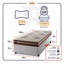 Ver imagem 2 de Conjunto Box Baú Solteiro Chicago Branco 88x188x64 Espuma D33