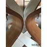 Jogo de Mesa de Jantar Bruxelas Redonda 120cm e 4 Cadeiras Couvin Freijó - Freijó e Branca - 4
