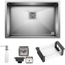 Ver imagem 1 de Cuba Quadrada Inox 304 Cozinha Pia Embutir Sobrepor Gourmet 65x45 Premium com Acessórios