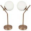 Ver imagem 1 de Kit 2 Abajur Luminária De Mesa Aro Jabuticaba Orby New Cobre