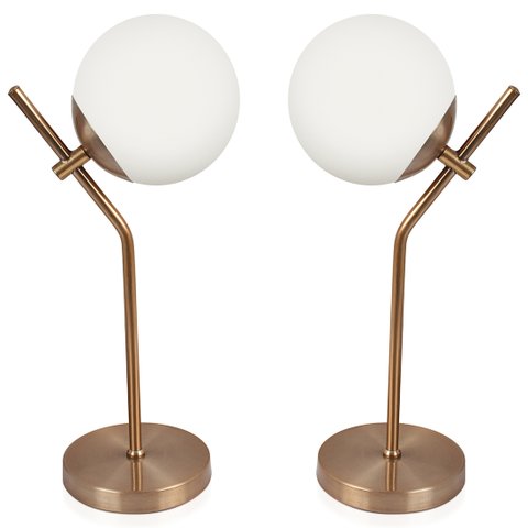 Kit 2 Abajur Luminária De Mesa Aro Jabuticaba Orby New Cobre