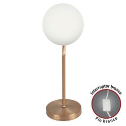 Kit 2 Abajur Luminária De Mesa Aro Jabuticaba Orby New Cobre - 4